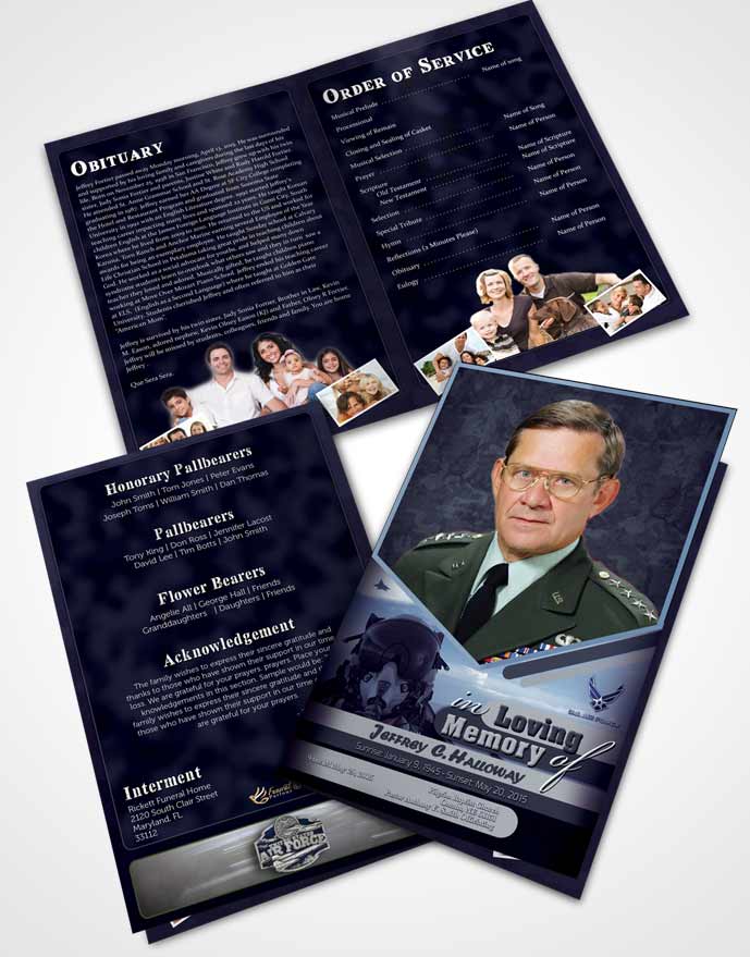 Bifold Order Of Service Obituary Template Brochure 1st Air Force Airman Sunset.jpg
