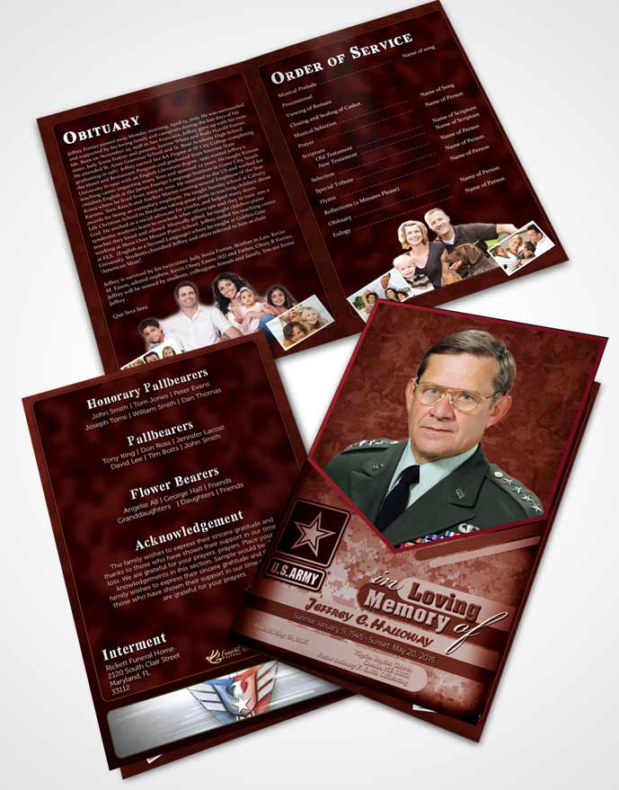 Bifold Order Of Service Obituary Template Brochure 1st Army Soldier Sunrise.jpg