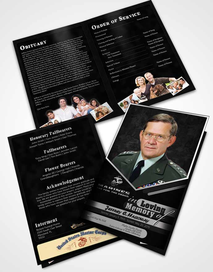 Bifold Order Of Service Obituary Template Brochure 1st Marines The Few The Proud Freedom.jpg