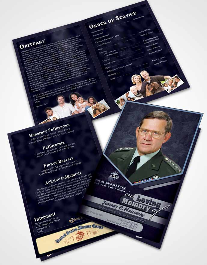 Bifold Order Of Service Obituary Template Brochure 1st Marines The Few The Proud Sunset.jpg