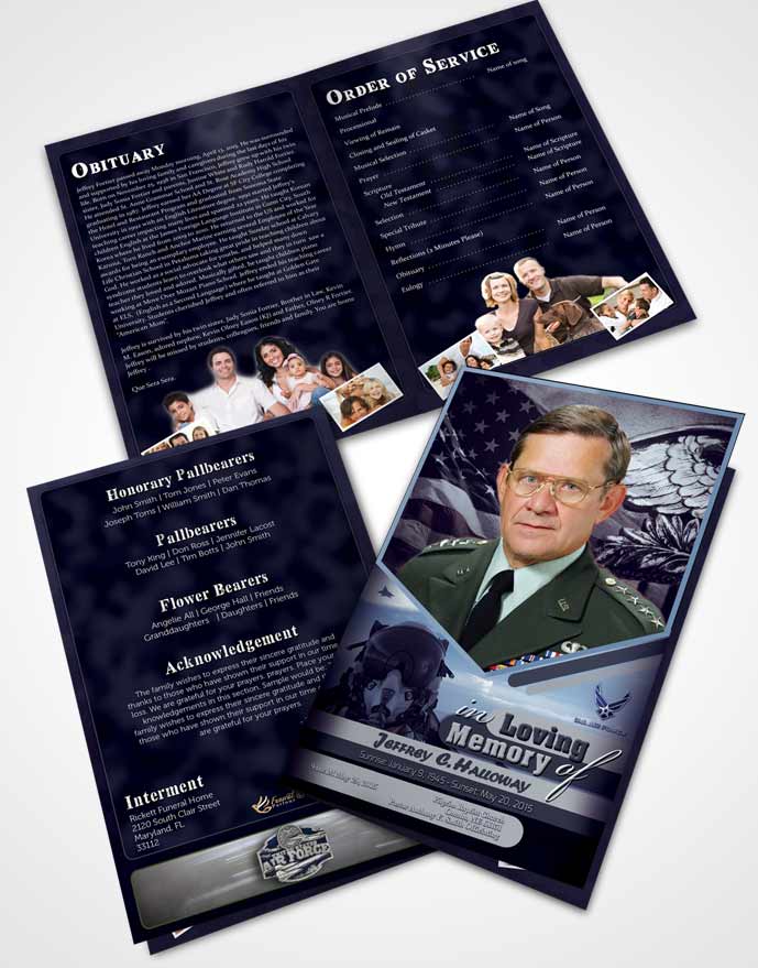 Bifold Order Of Service Obituary Template Brochure 2nd Air Force Airman Sunset.jpg