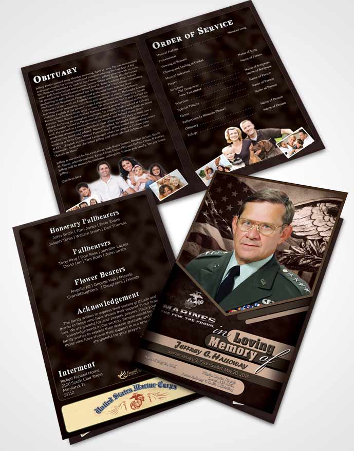 Bifold Order Of Service Obituary Template Brochure 2nd Marines The Few The Proud Bliss.jpg