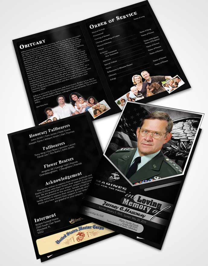 Bifold Order Of Service Obituary Template Brochure 2nd Marines The Few The Proud Freedom.jpg