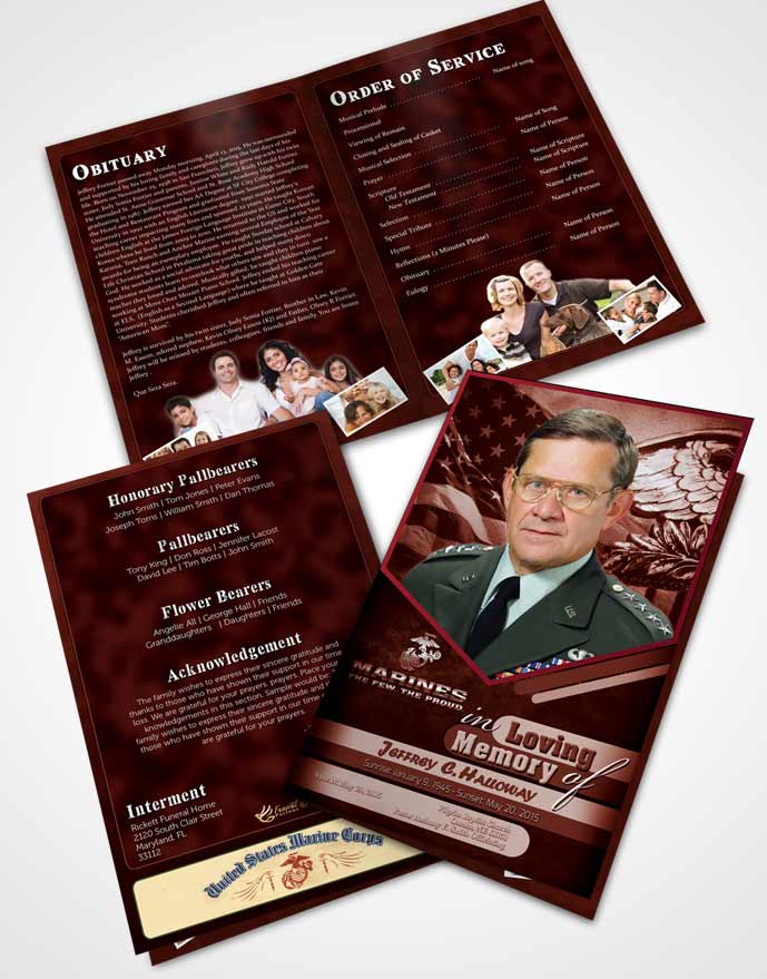 Bifold Order Of Service Obituary Template Brochure 2nd Marines The Few The Proud Sunrise.jpg