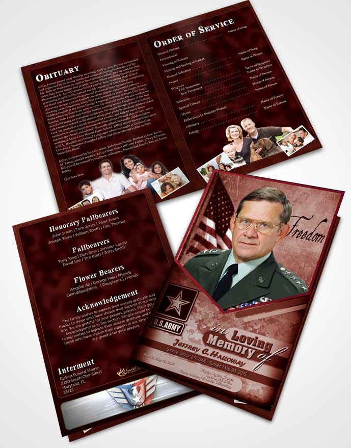 Bifold Order Of Service Obituary Template Brochure 3rd Army Soldier Sunrise.jpg