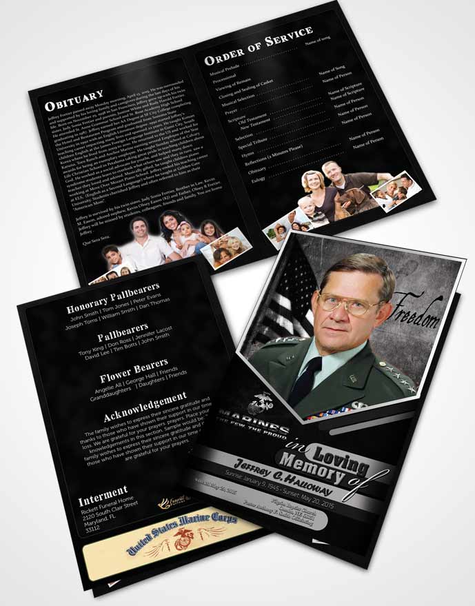 Bifold Order Of Service Obituary Template Brochure 3rd Marines The Few The Proud Freedom.jpg