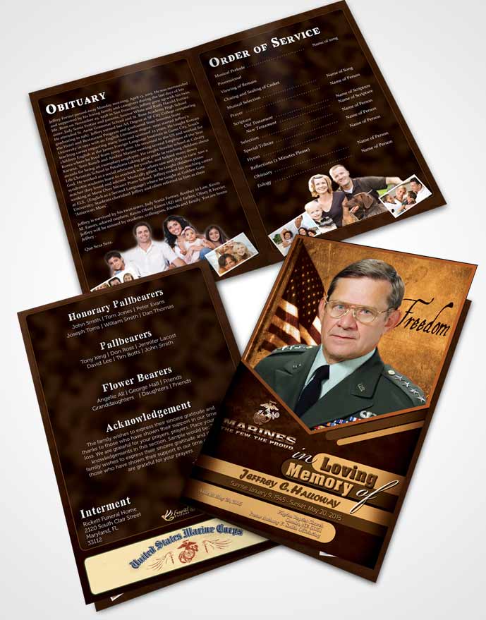 Bifold Order Of Service Obituary Template Brochure 3rd Marines The Few The Proud Love.jpg