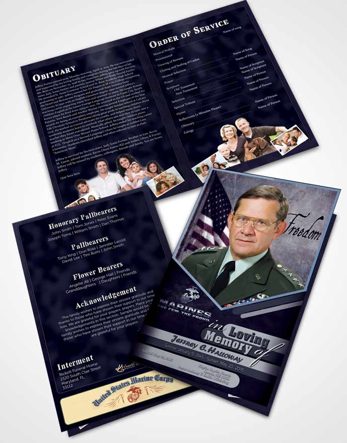 Bifold Order Of Service Obituary Template Brochure 3rd Marines The Few The Proud Sunset.jpg