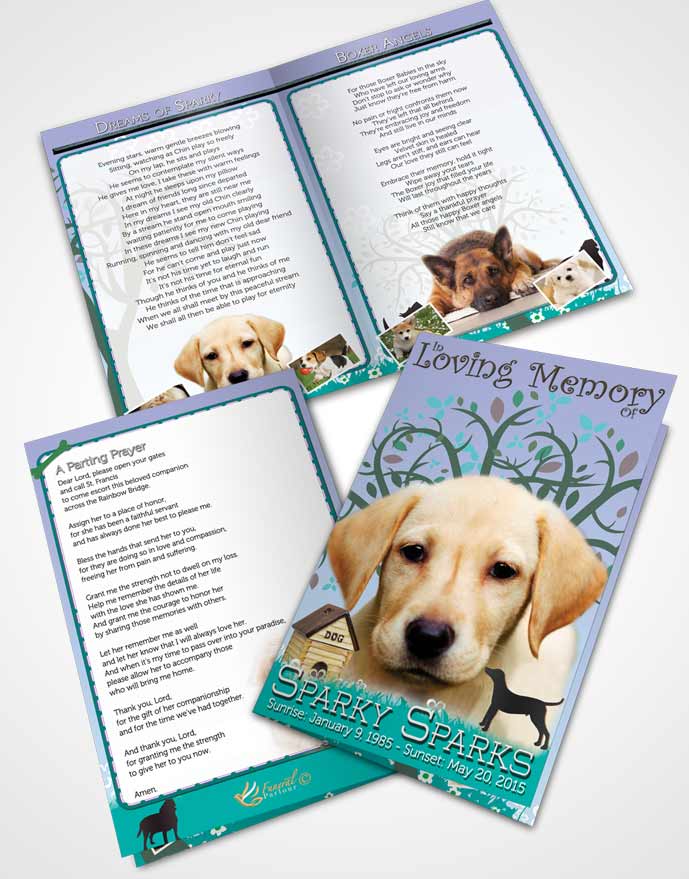Bifold Order Of Service Obituary Template Brochure Evening Doggy Heaven