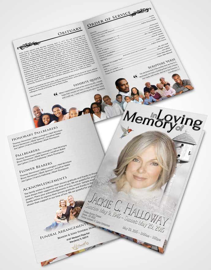 Bifold Order Of Service Obituary Template Brochure Free Birds of a Feather