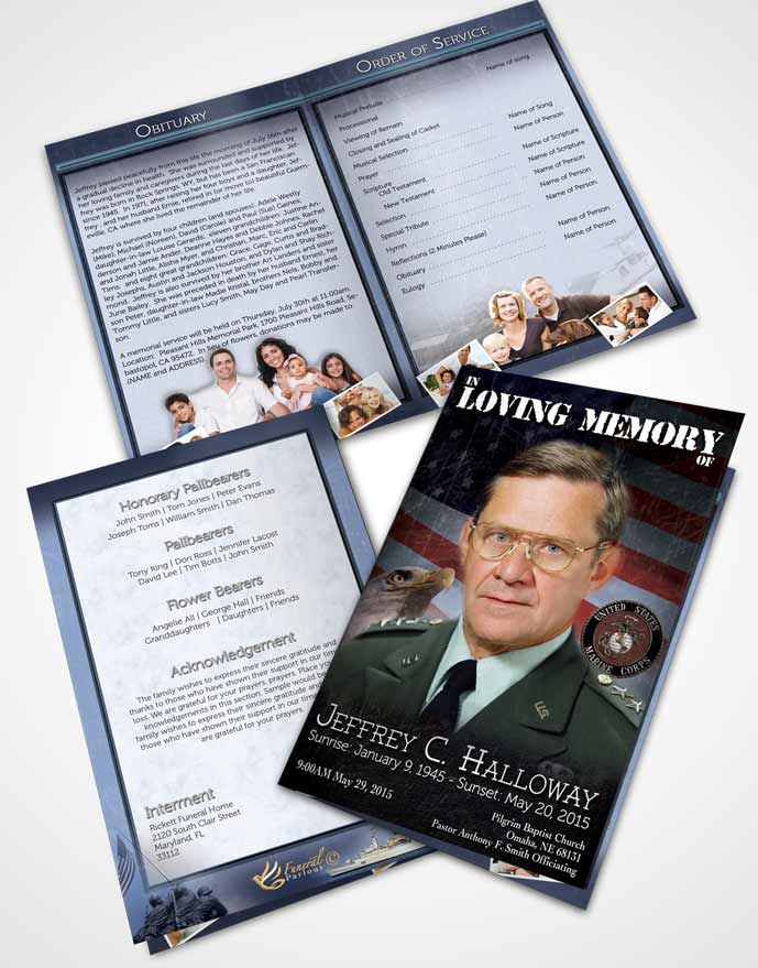 Bifold Order Of Service Obituary Template Brochure Going Home Marine Salute.jpg