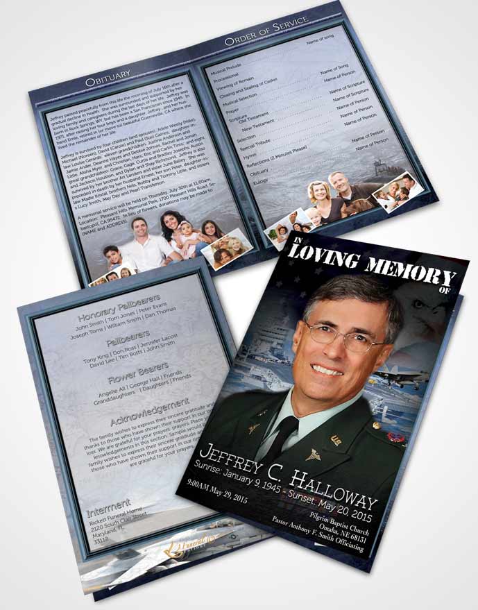 Bifold Order Of Service Obituary Template Brochure Going Home Navy Salute.jpg