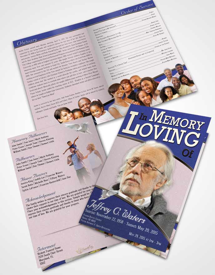 Bifold Order Of Service Obituary Template Brochure Honest Clarity