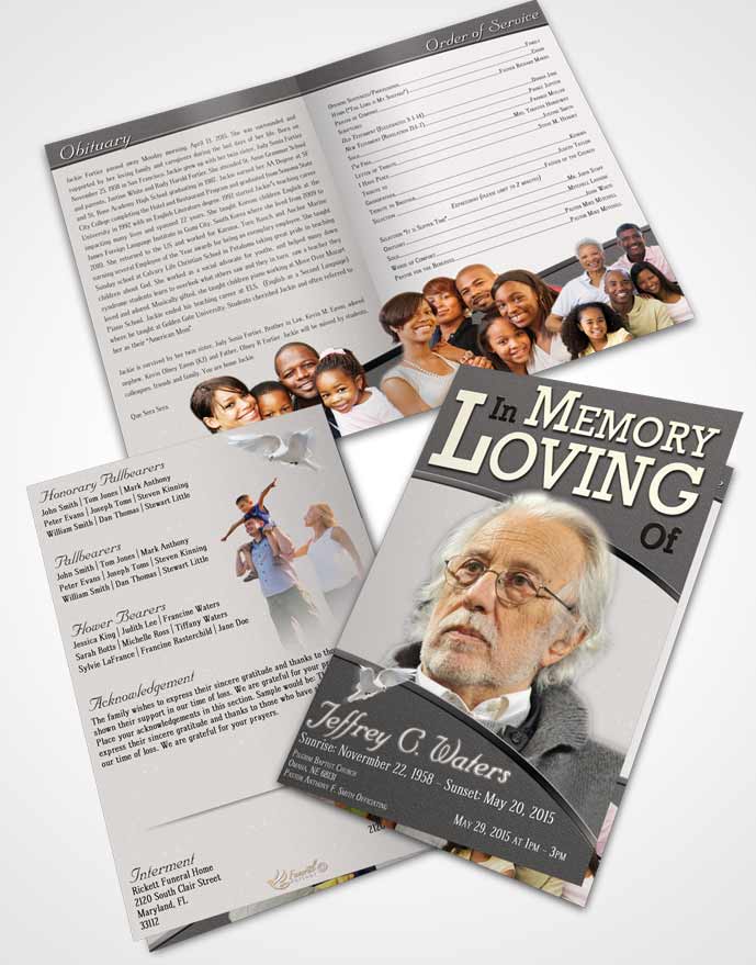 Bifold Order Of Service Obituary Template Brochure Humble Clarity