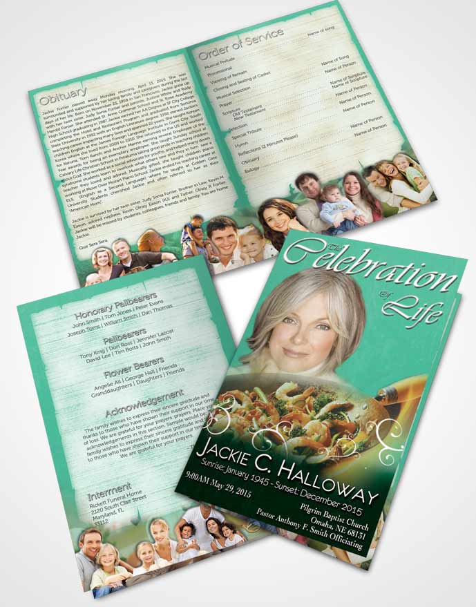 Bifold Order Of Service Obituary Template Brochure Love of Emerald Cooking