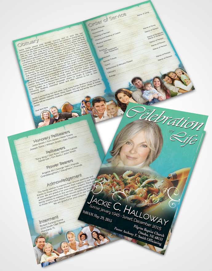 Bifold Order Of Service Obituary Template Brochure Love of Reef Cooking