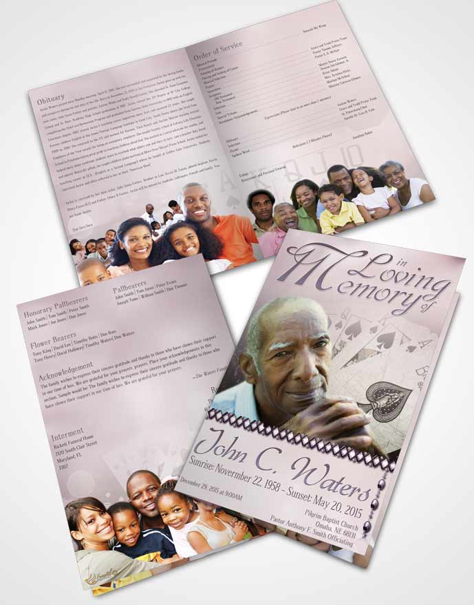Bifold Order Of Service Obituary Template Brochure Midnight King of Hands