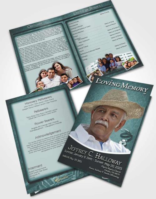 Bifold Order Of Service Obituary Template Brochure Ocean Doctor
