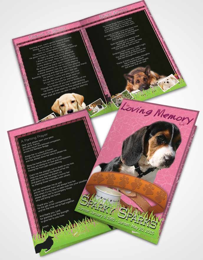 Bifold Order Of Service Obituary Template Brochure Pinky Sparky the Dog