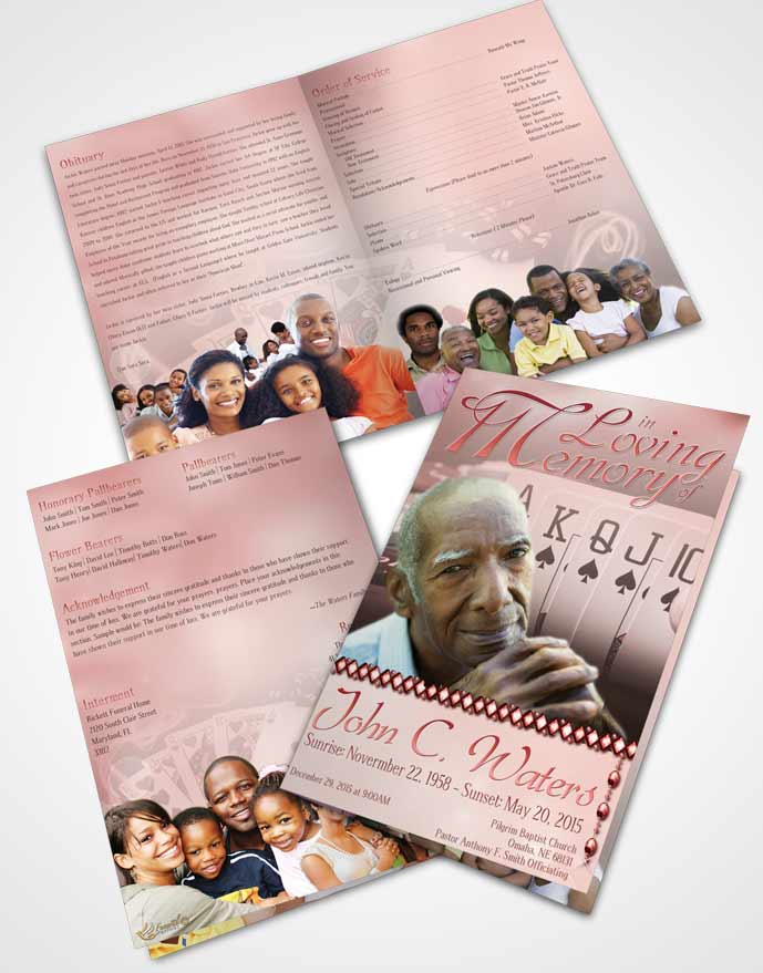 Bifold Order Of Service Obituary Template Brochure Ruby Cards