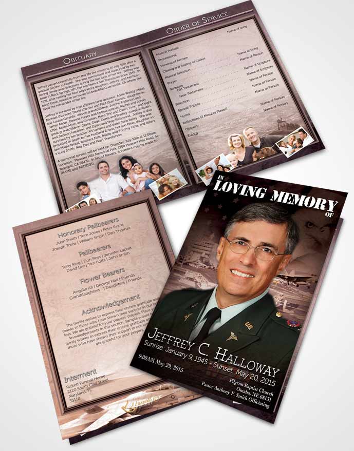 Bifold Order Of Service Obituary Template Brochure Rustic Navy Salute.jpg