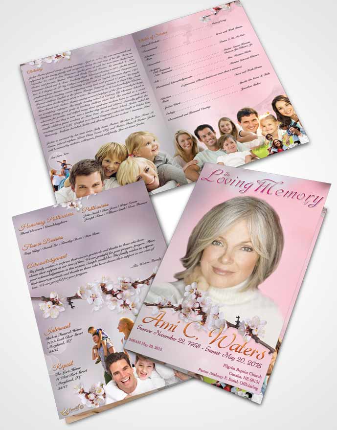 Bifold Order Of Service Obituary Template Brochure Simple Beauty Early Morning