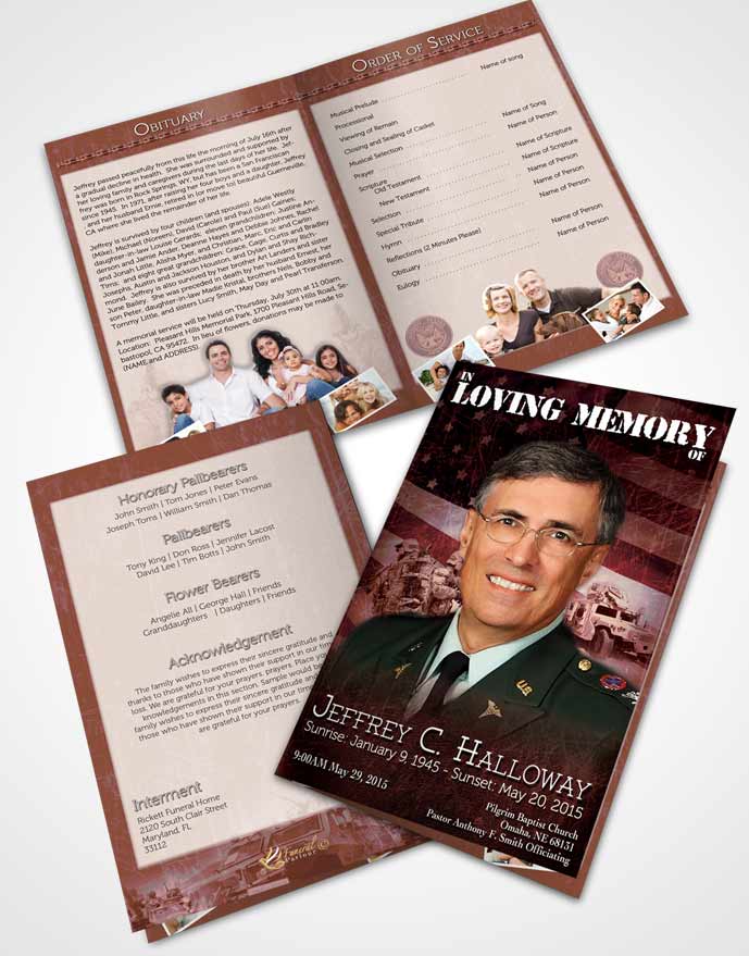 Bifold Order Of Service Obituary Template Brochure Strawberry Army Salute.jpg
