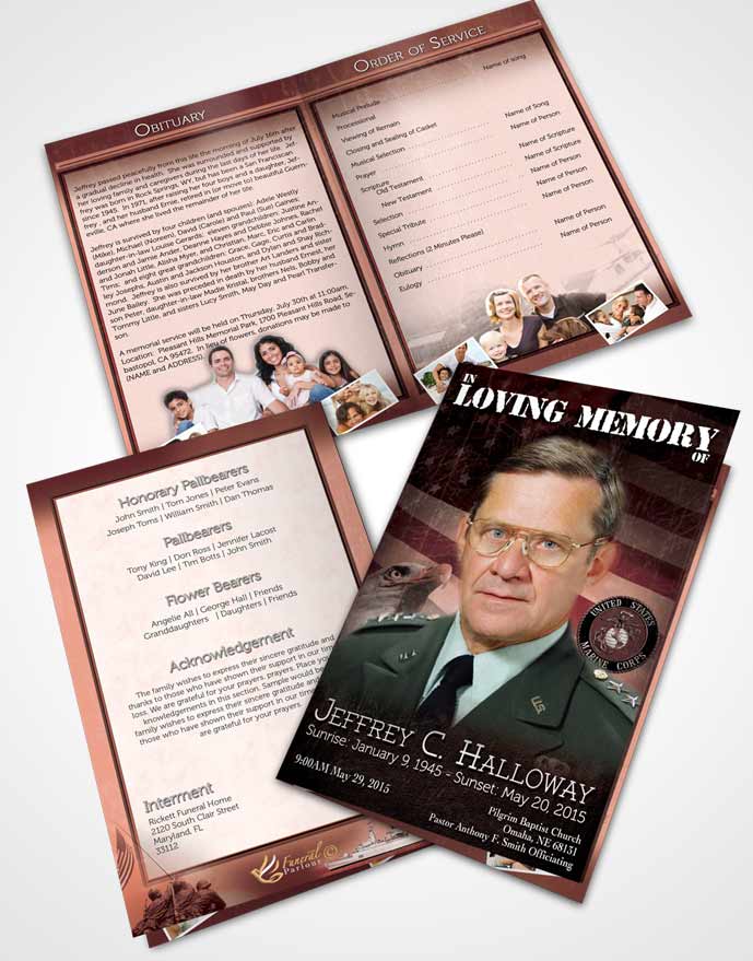Bifold Order Of Service Obituary Template Brochure Sunset Marine Salute.jpg