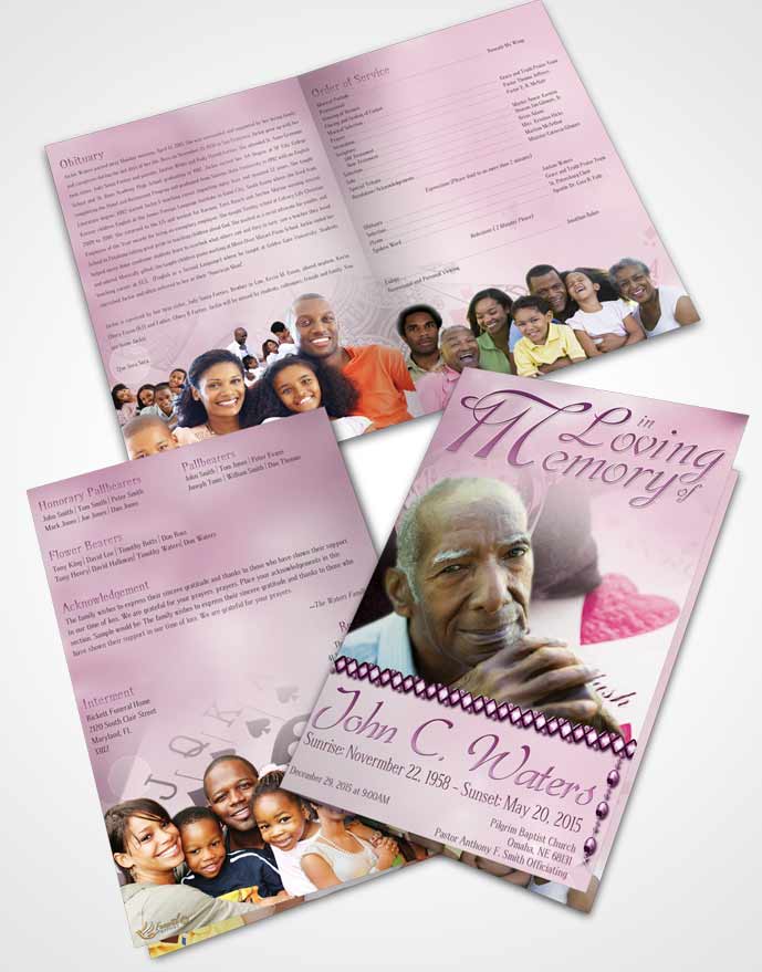 Bifold Order Of Service Obituary Template Brochure Tender Aces