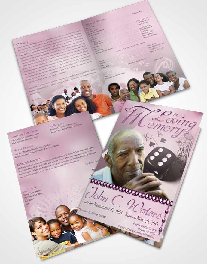 Bifold Order Of Service Obituary Template Brochure Tender Double Down