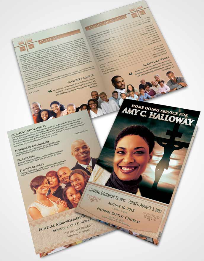 Bifold Order Of Service Obituary Template Brochure The Serenity Sacrifice