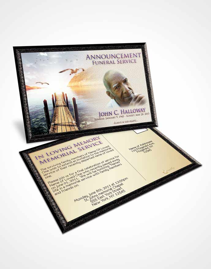 Funeral Announcement Card Template Afternoon Natures Peace