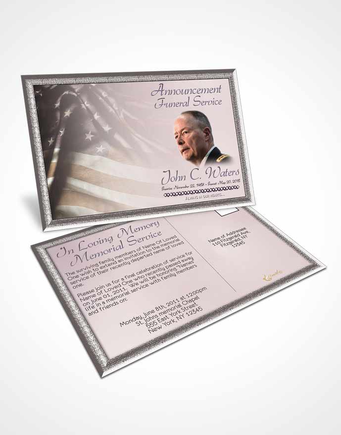 Funeral Announcement Card Template American Life Autumn Sky