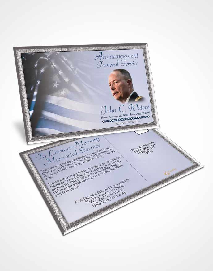 Funeral Announcement Card Template American Life Calm Ocean