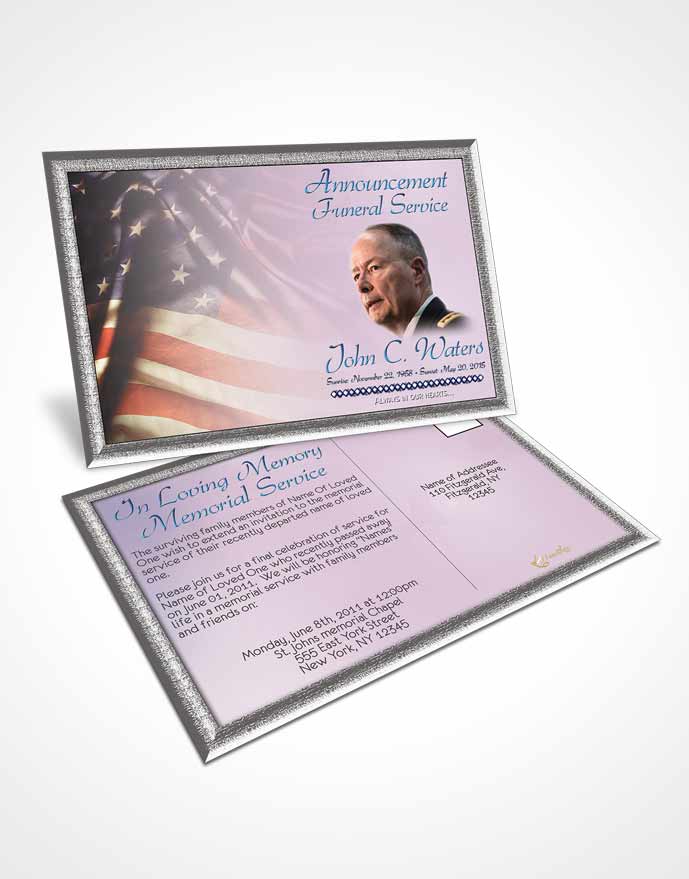 Funeral Announcement Card Template American Life Pride