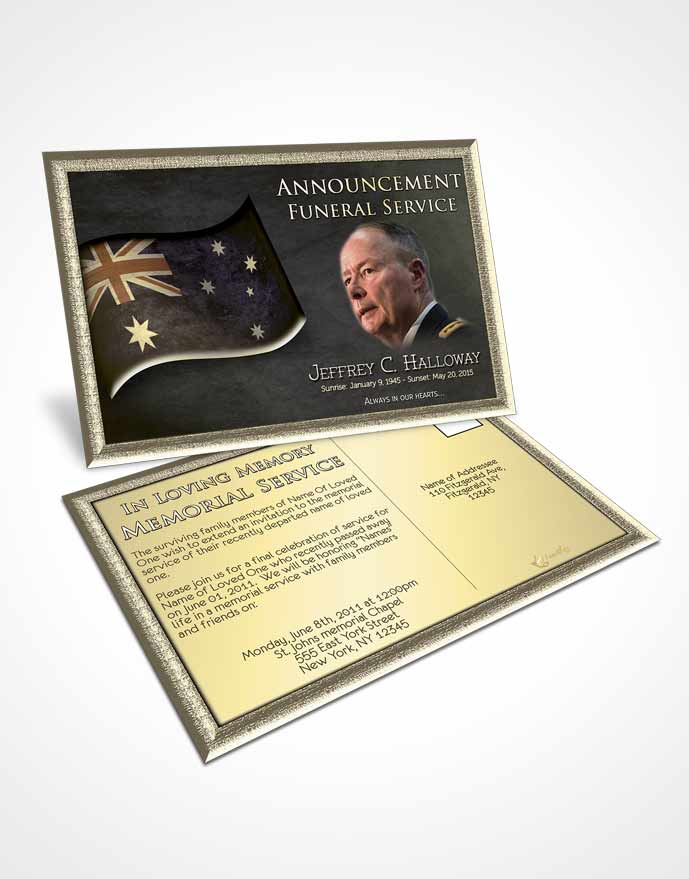 Funeral Announcement Card Template Australian Golden Love