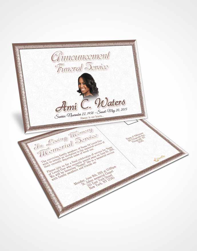 Funeral Announcement Card Template Autumn Purity