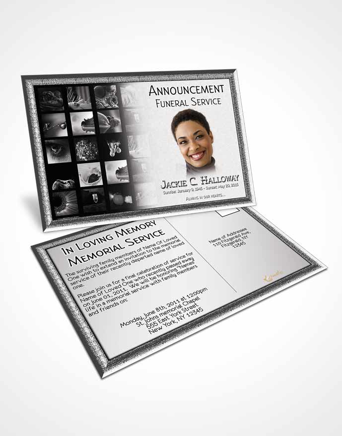 Funeral Announcement Card Template Black and White Desire Photographers Dream