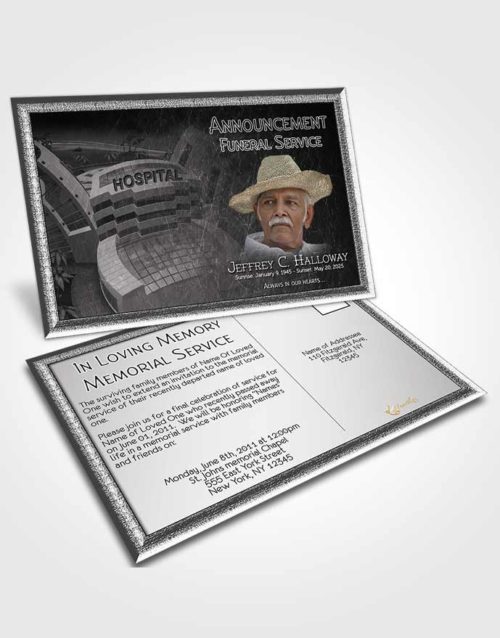 Funeral Announcement Card Template Black and White Doctor