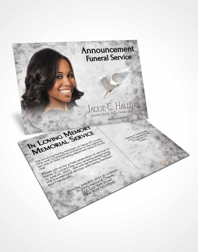 Funeral Prayer Card Template Black and White Harmonics