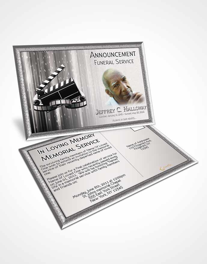 Funeral Announcement Card Template Black and White Media Pro