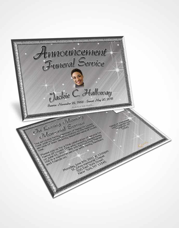 Funeral Prayer Card Template Black and White Serenity