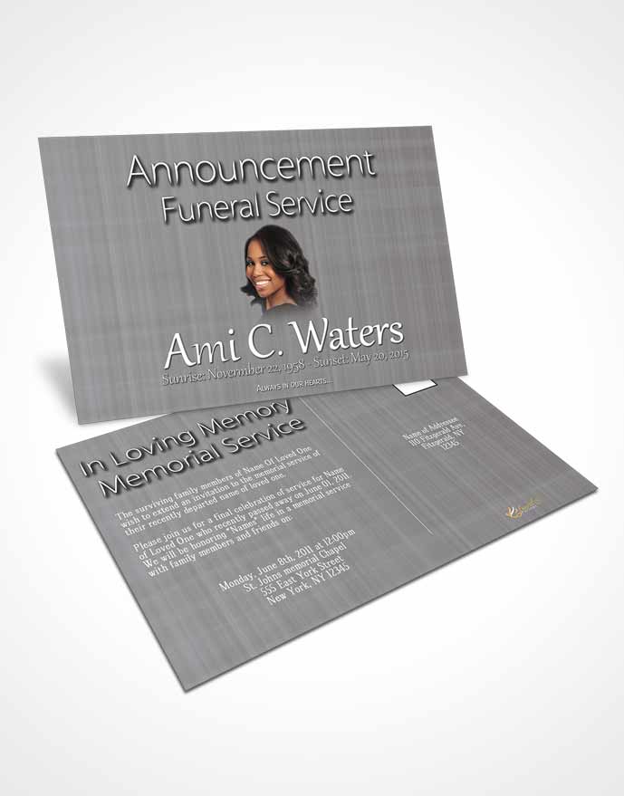 Funeral Prayer Card Template Black and White Simplicity