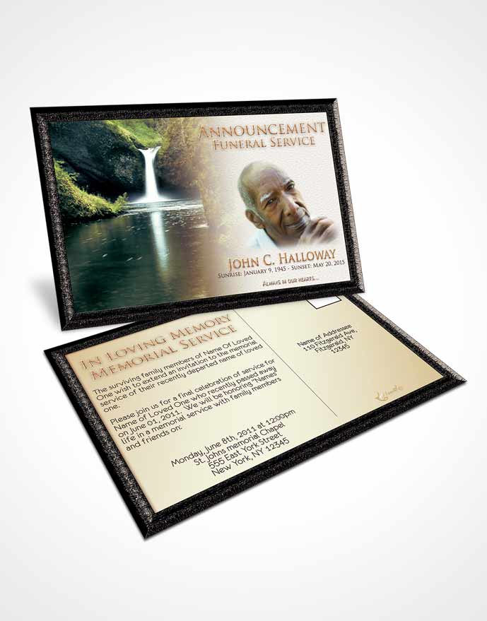 Funeral Announcement Card Template Blissful Forest Magic