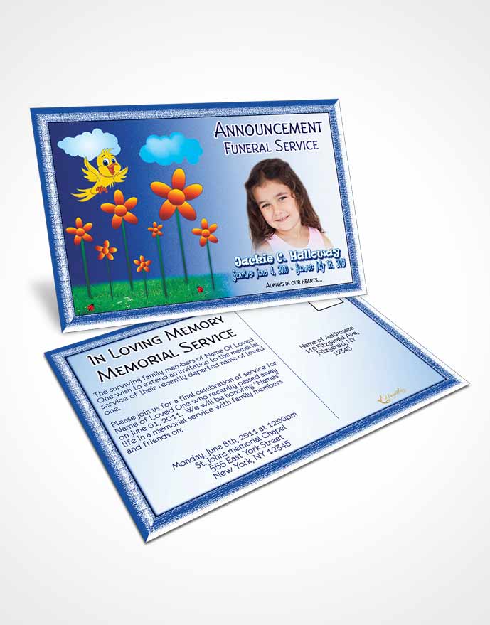 Funeral Announcement Card Template Blue Mountains Childs Dream