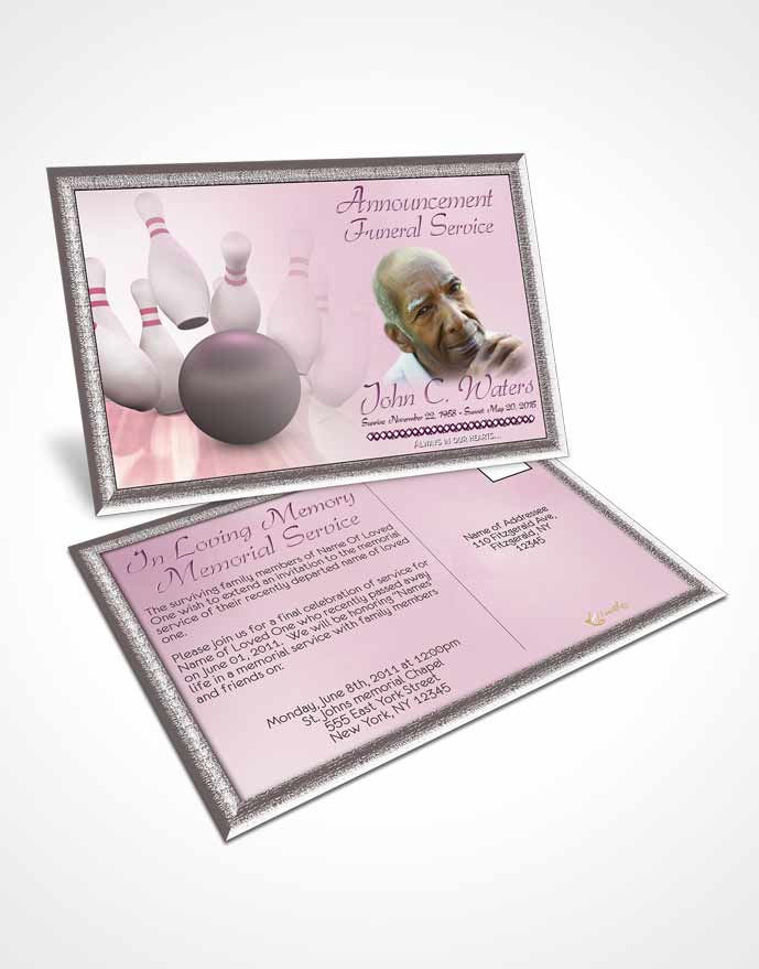 Funeral Announcement Card Template Bowling Days Tenderness