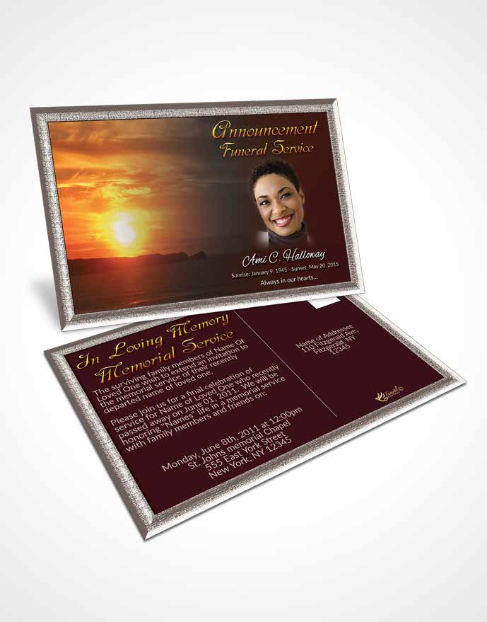 Funeral Prayer Card Template Calm Higher Power