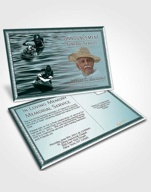 Funeral Announcement Card Template Clouds of Water Sports