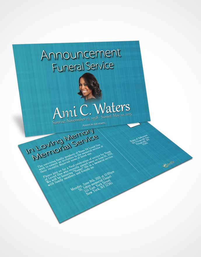 Funeral Announcement Card Template Coral Simplicity