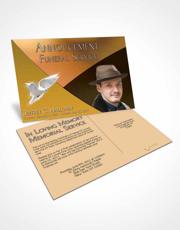 Funeral Prayer Card Template Crystal Harmony Gamboge Light